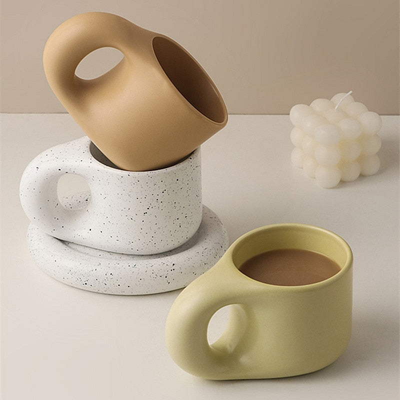 Jumbo Ceramic Mug and Dish set