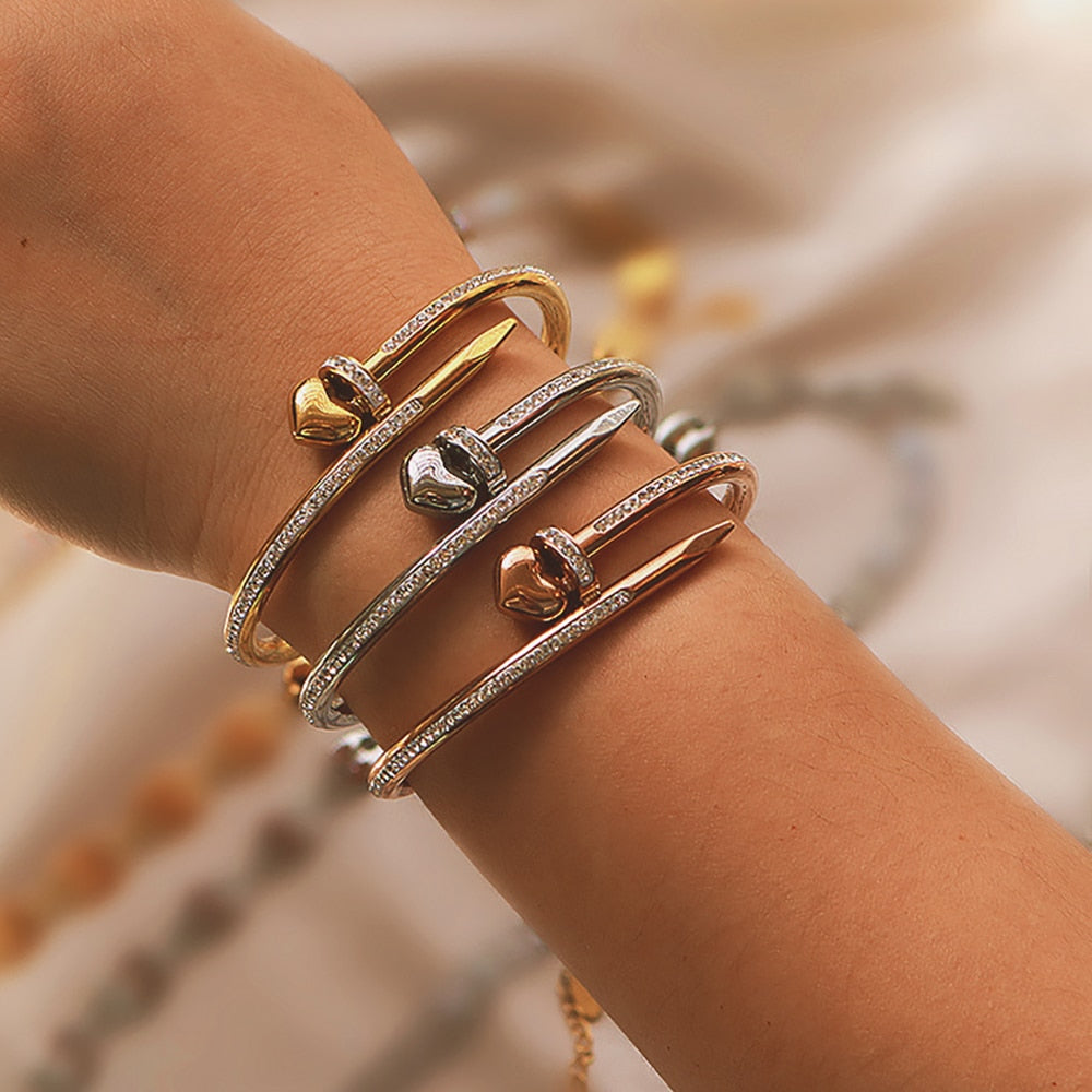 Love Heart Crystal Bangle