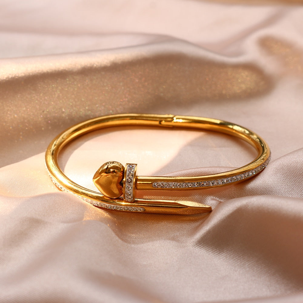 Love Heart Crystal Bangle