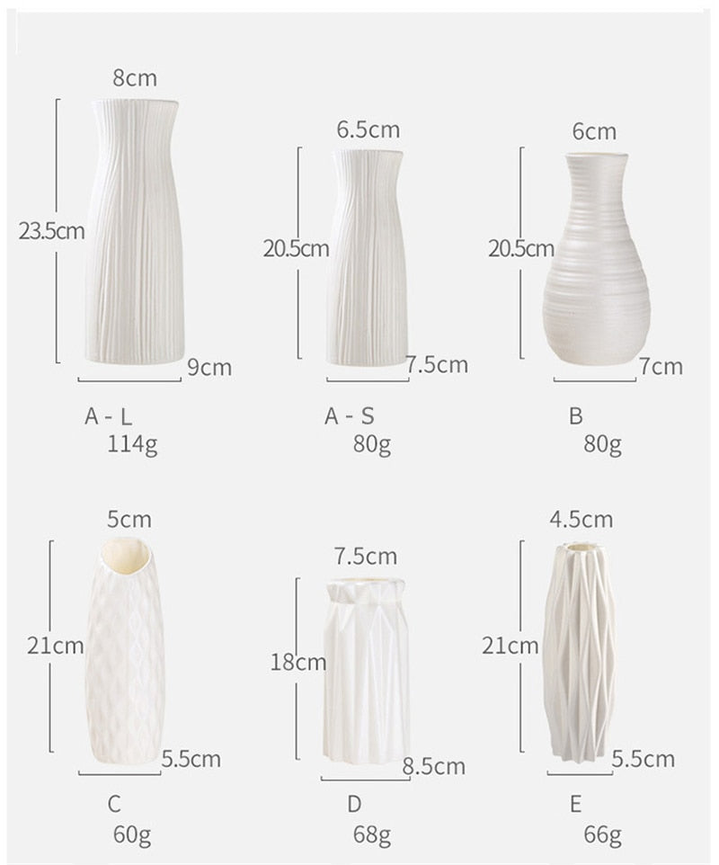 Minimalist white vase collection
