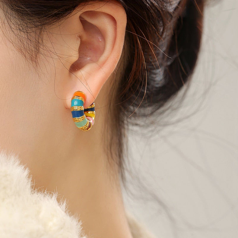 Retro Hoop Earrings