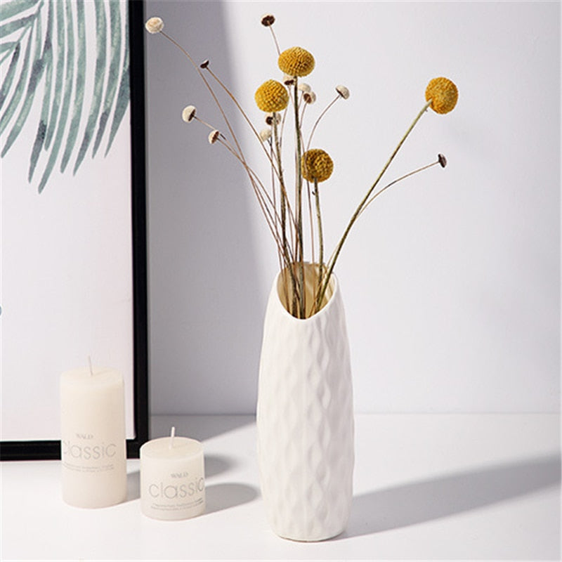Minimalist white vase collection