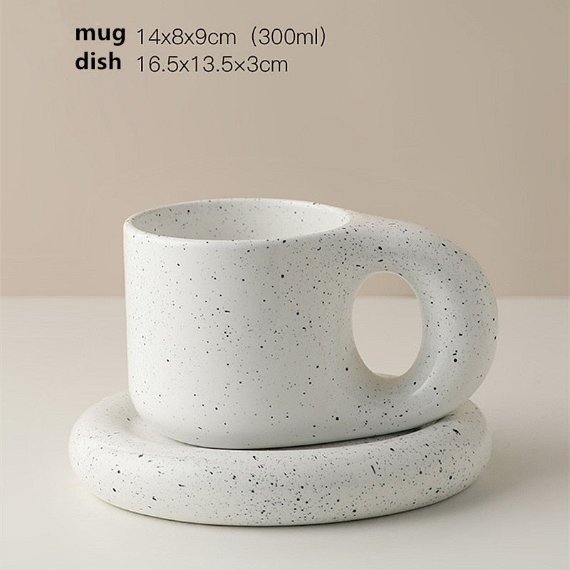 Jumbo Ceramic Mug and Dish set