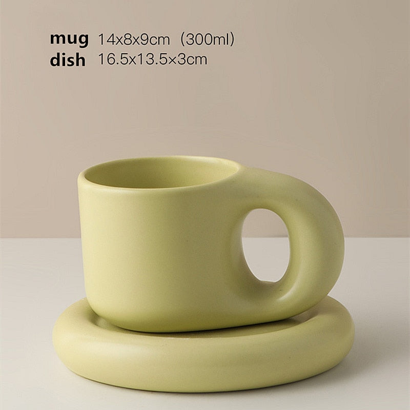 Jumbo Ceramic Mug and Dish set