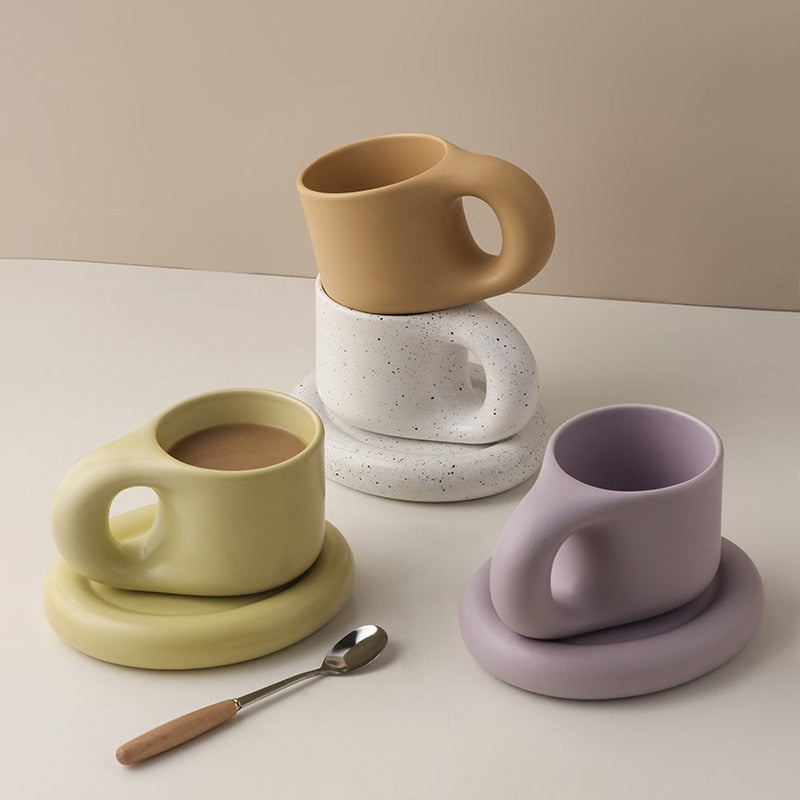 Jumbo Ceramic Mug and Dish set