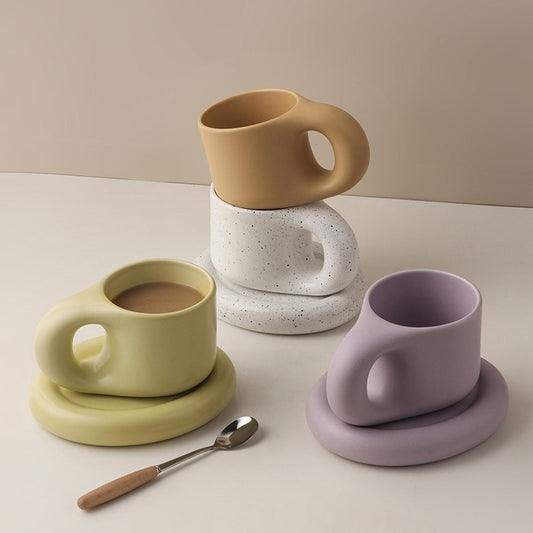Jumbo Ceramic Mug and Dish set