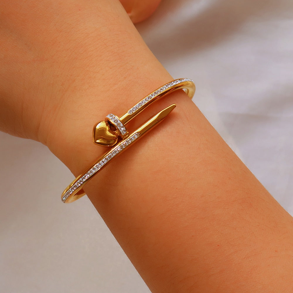 Love Heart Crystal Bangle