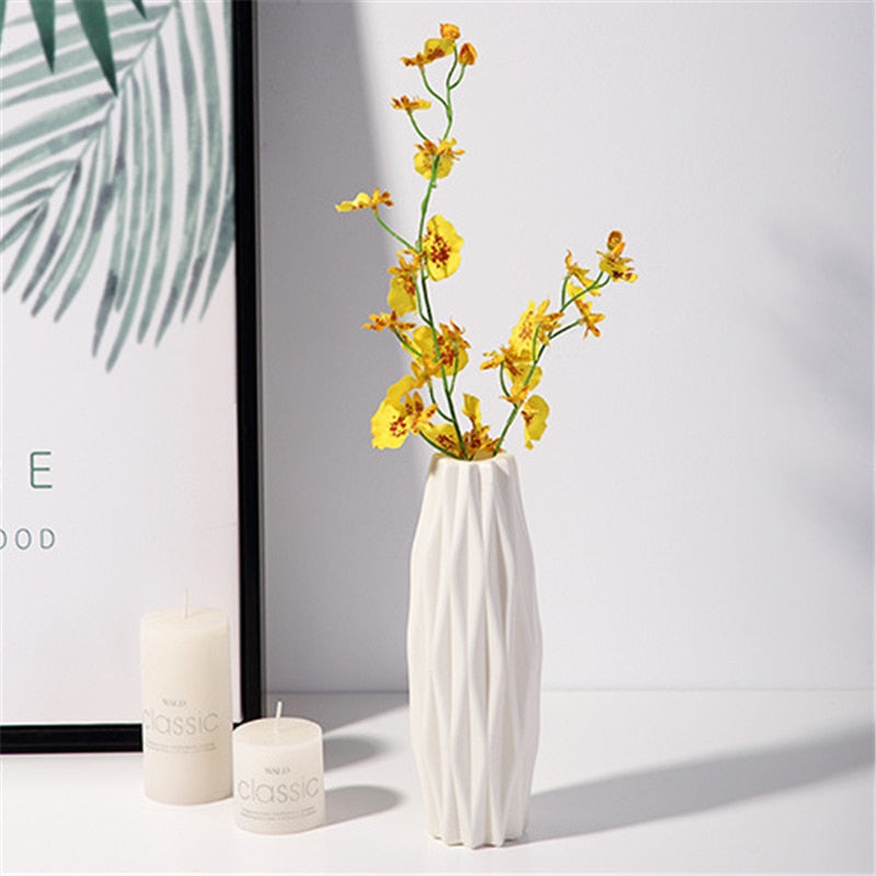Minimalist white vase collection